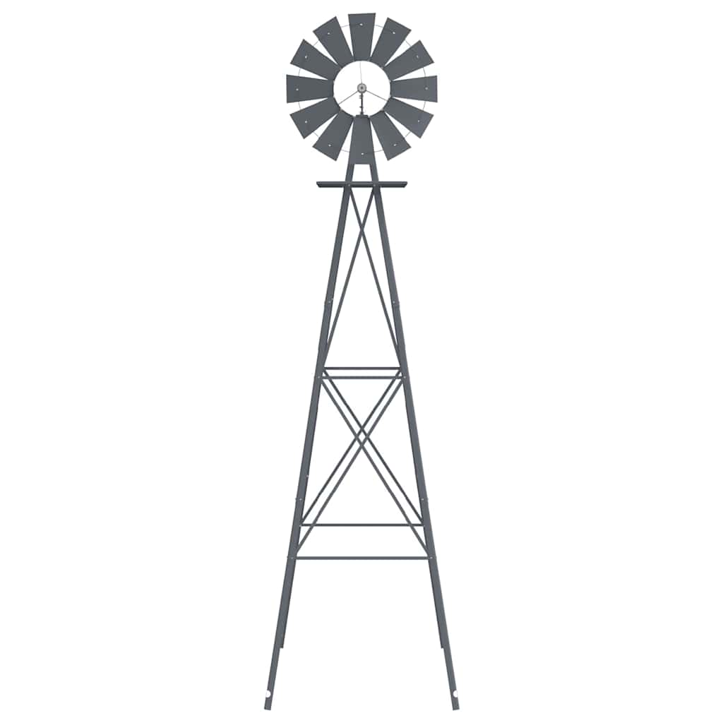 vidaXL Windmühle Grau 84 x 68 x 245 cm Eisen