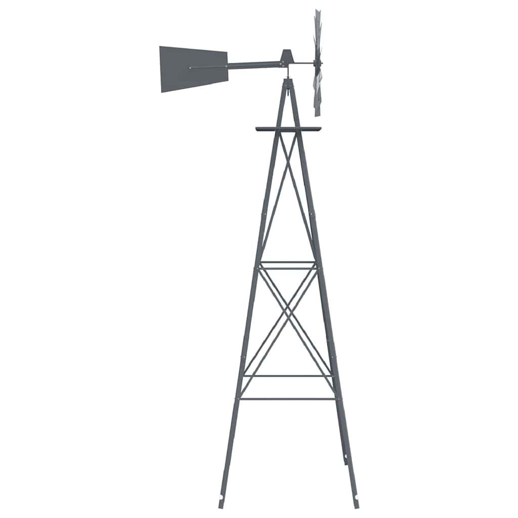 vidaXL Windmühle Grau 84 x 68 x 245 cm Eisen