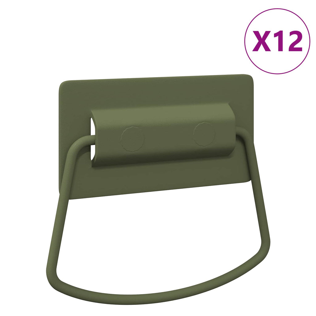 vidaXL Schrankgriffe 12 pcs Olive Grün 85 x 45 mm Metall