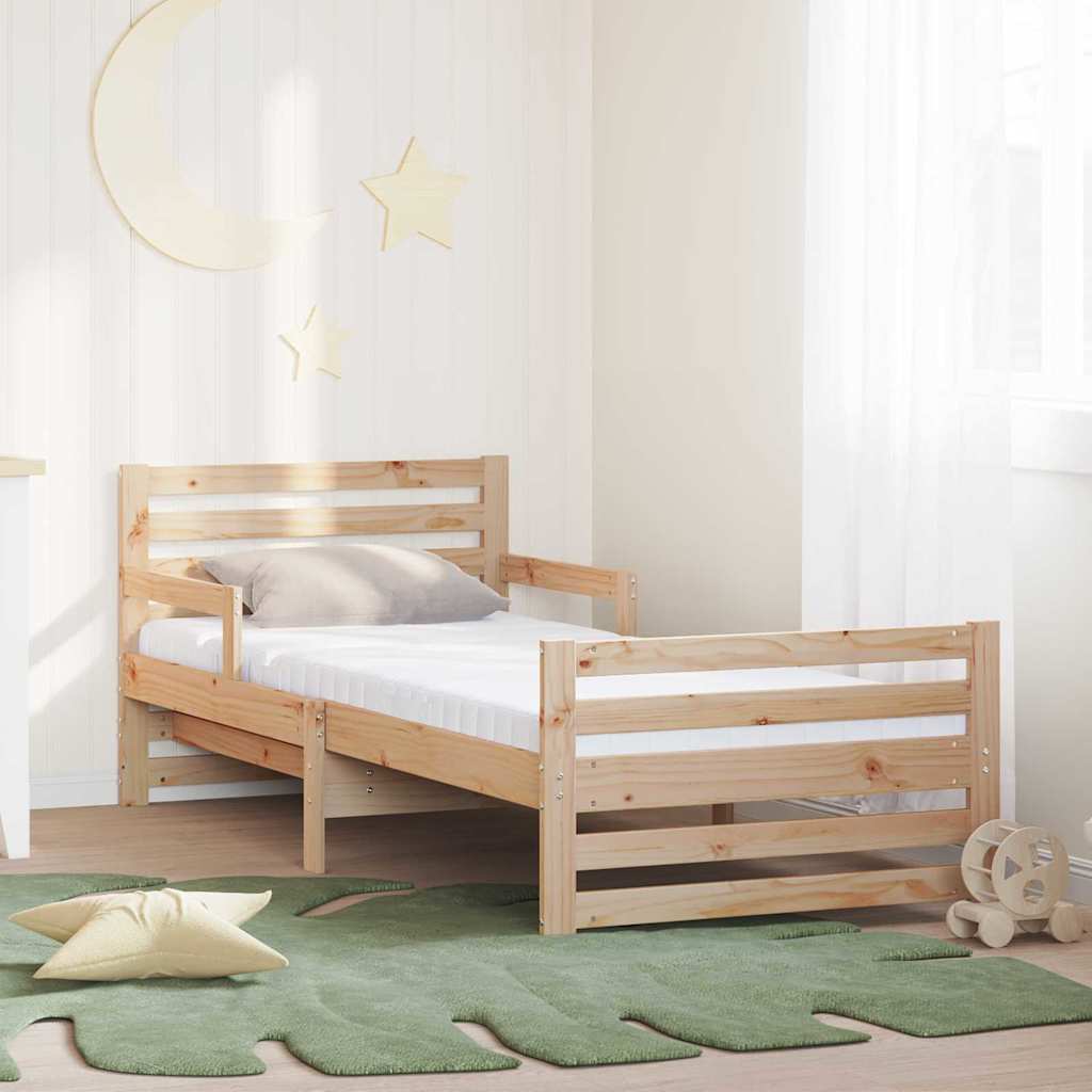 vidaXL Bettrahmen mit ausziehbarer Matratze Braun 80 x 200 cm