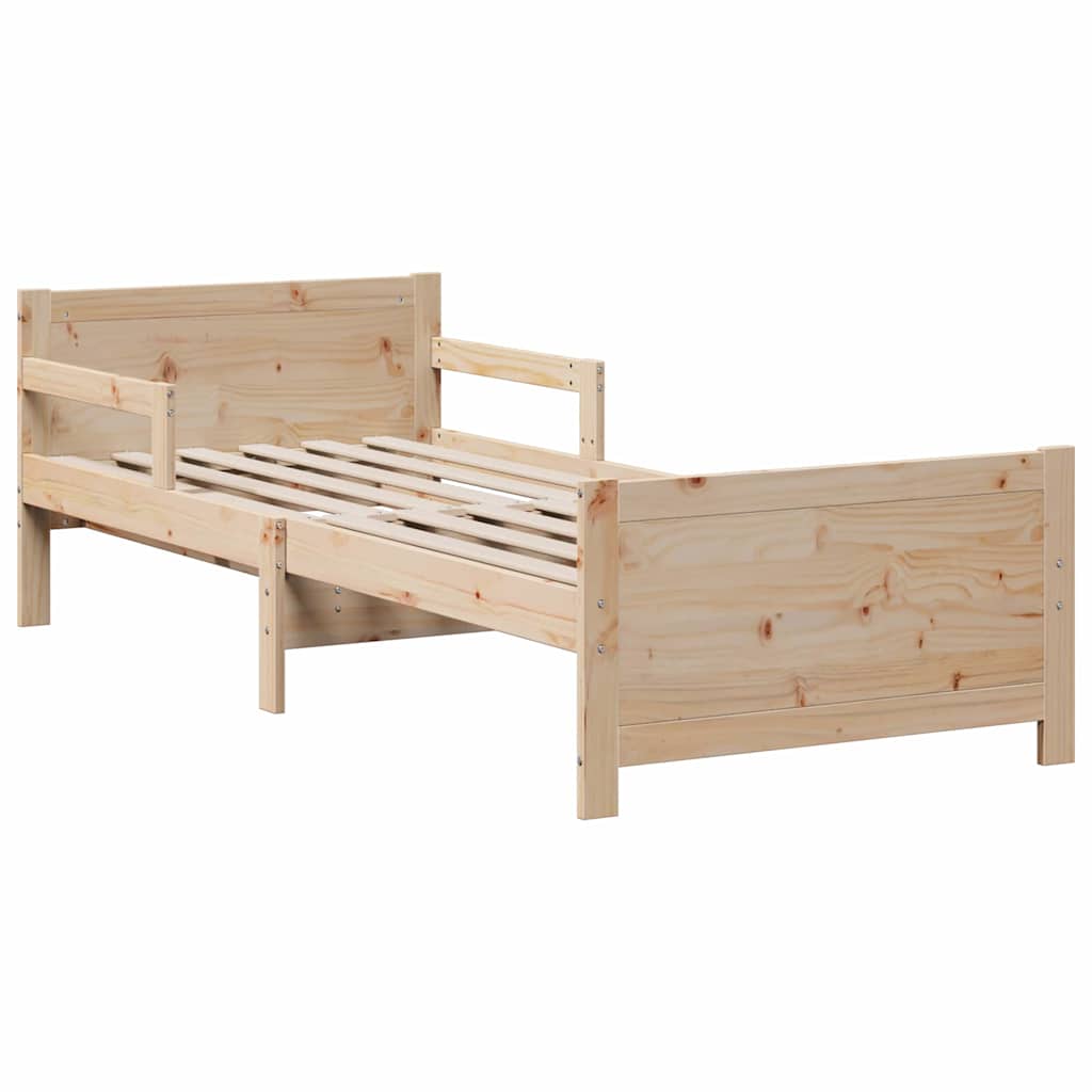 vidaXL Bettgestell mit erweiterbarer Matratze Braun 80 x 200 cm