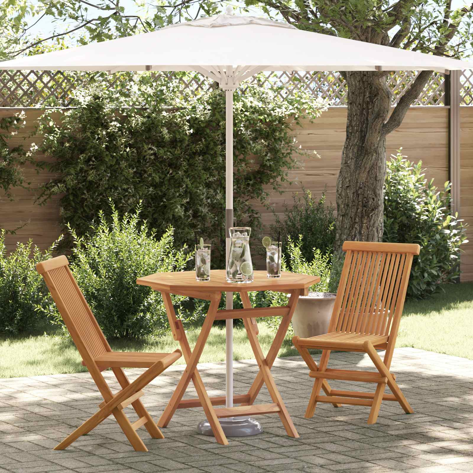 vidaXL Garten Essgruppe 3 pcs Braun Massivholz Akazie
