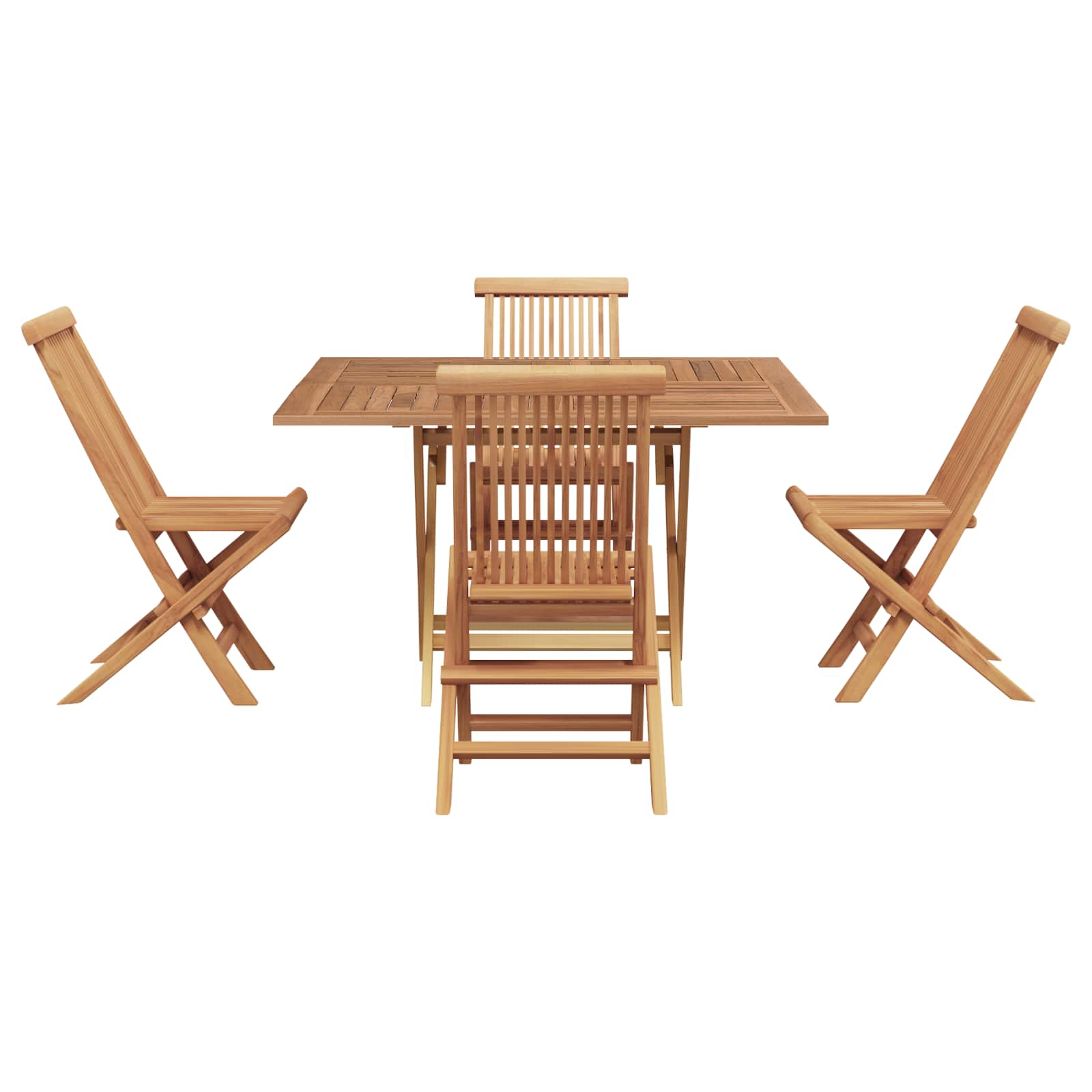 vidaXL Garten Essgruppe Braun Massivholz Teak