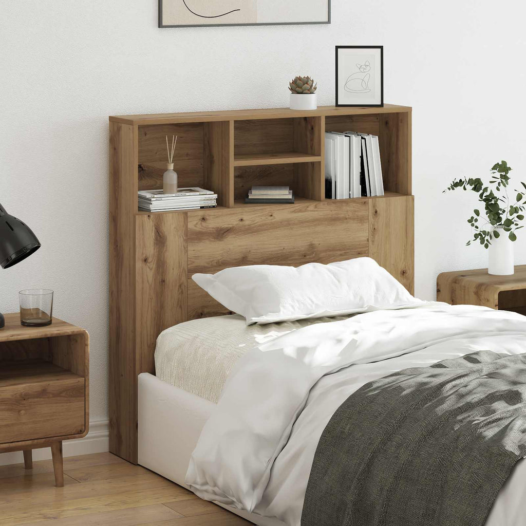 vidaXL Kopfteil Schrank mit Regal Artisan-Eiche 100 x 19 x 103,5 cm
