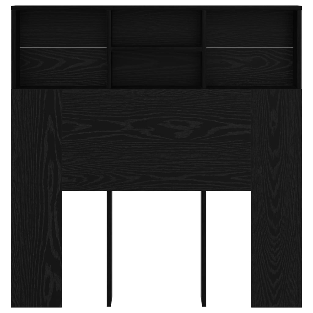 vidaXL Kopfteil Schrank Schwarz Eichen-Optik 100 x 19 x 103,5 cm