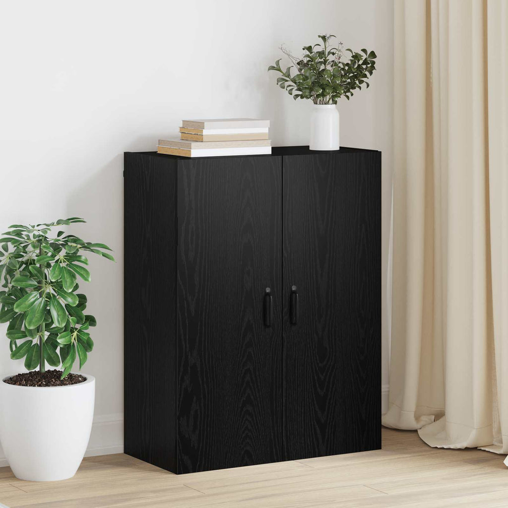 vidaXL Wandschrank Wandmontiert Schwarz Eichen-Optik 69,5 x 34 x 90 cm