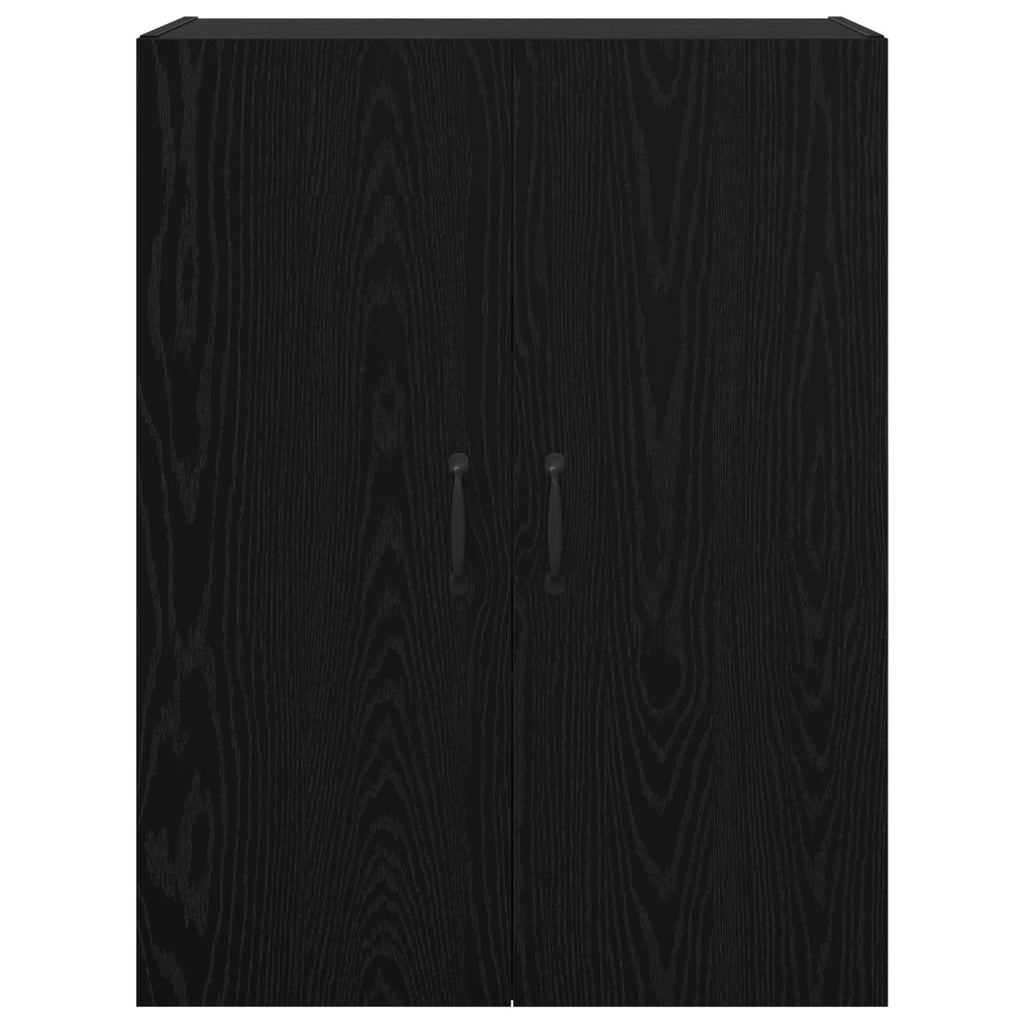 vidaXL Wandschrank Wandmontiert Schwarz Eichen-Optik 69,5 x 34 x 90 cm