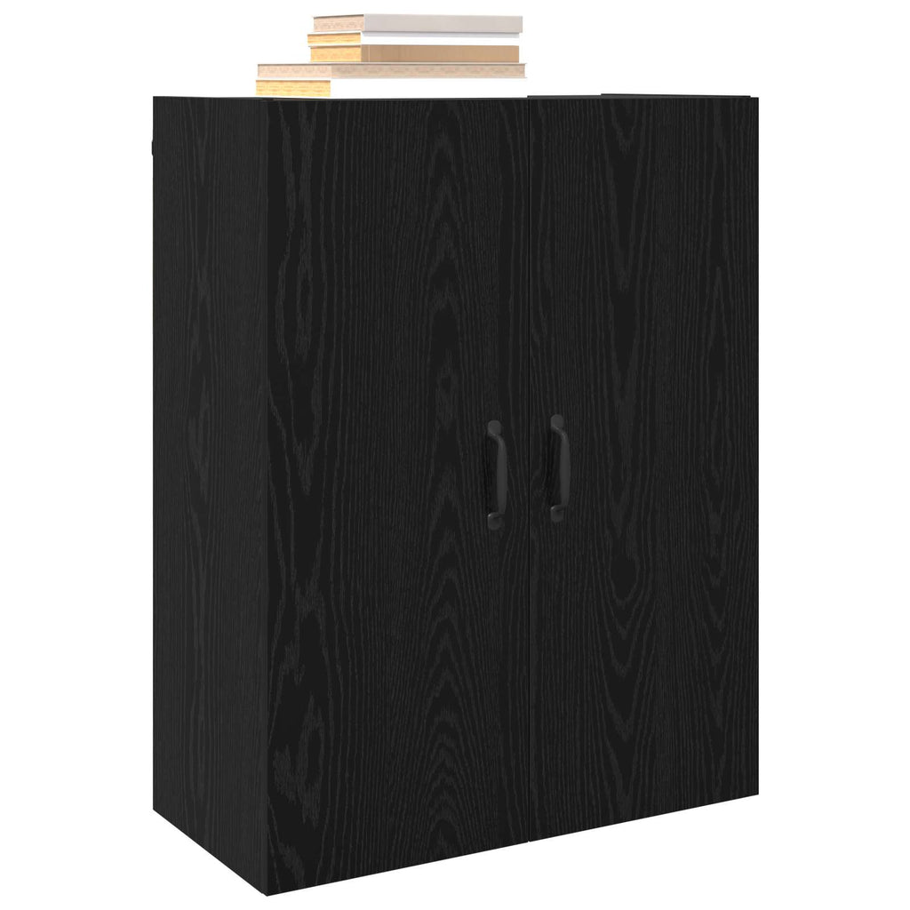 vidaXL Wandschrank Wandmontiert Schwarz Eichen-Optik 69,5 x 34 x 90 cm