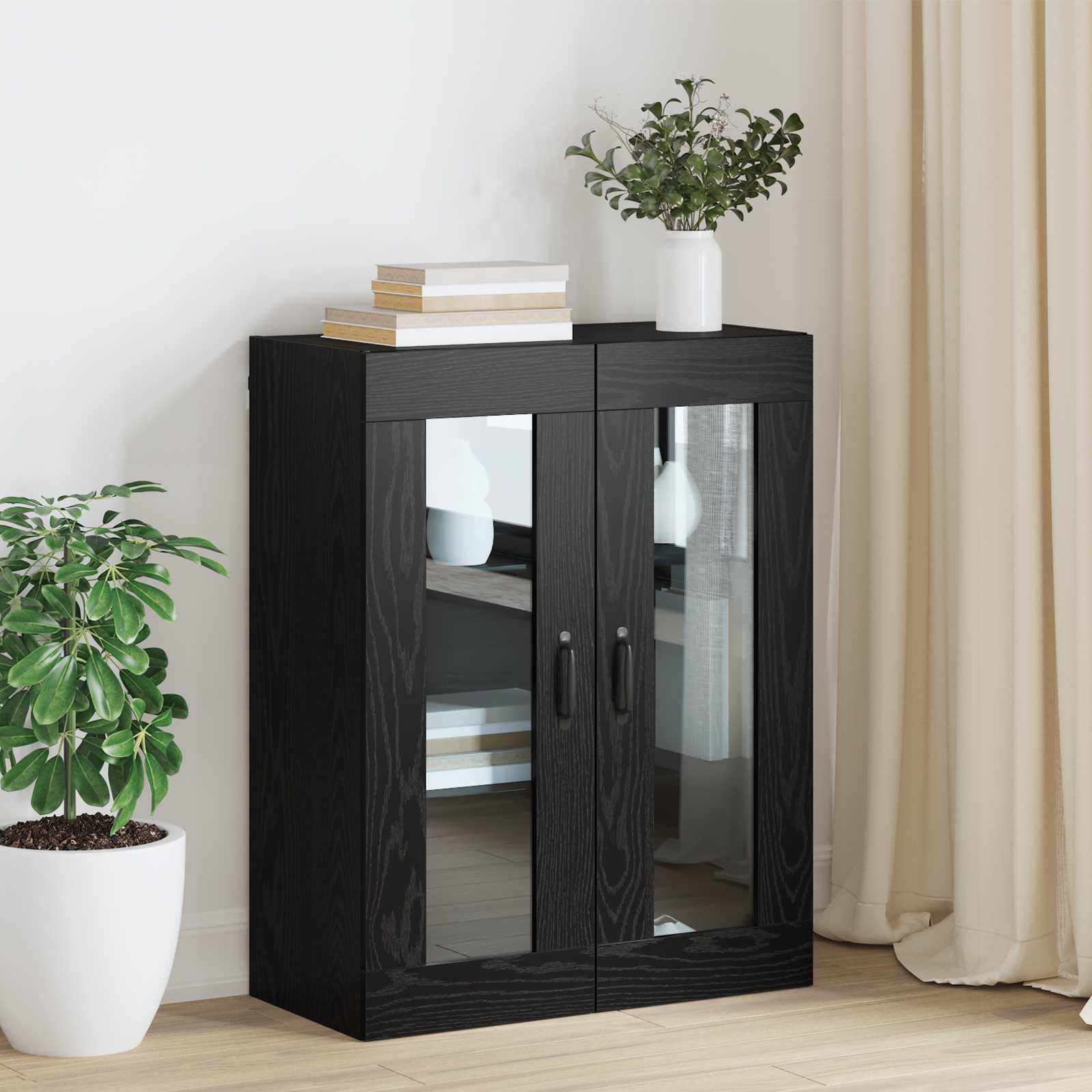 vidaXL Aufbewahrungsschrank Schwarz Eichen-Optik 69,5 x 34 x 90 cm