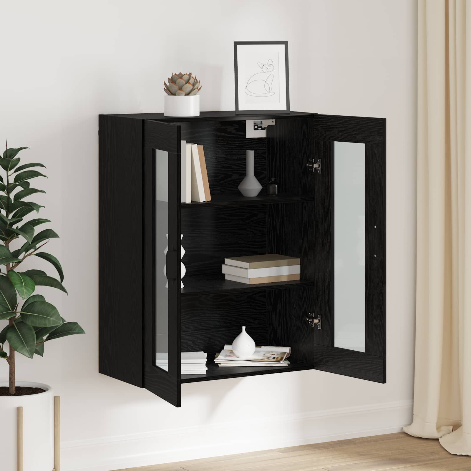 vidaXL Aufbewahrungsschrank Schwarz Eichen-Optik 69,5 x 34 x 90 cm