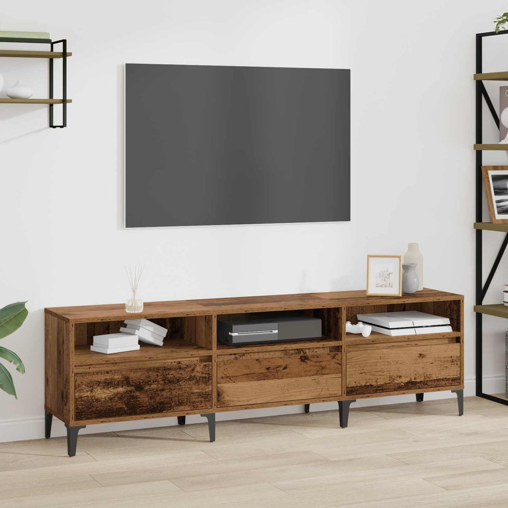 vidaXL TV-Schränk Altholz 150 x 30 x 45 cm Verbundholz und Eisen