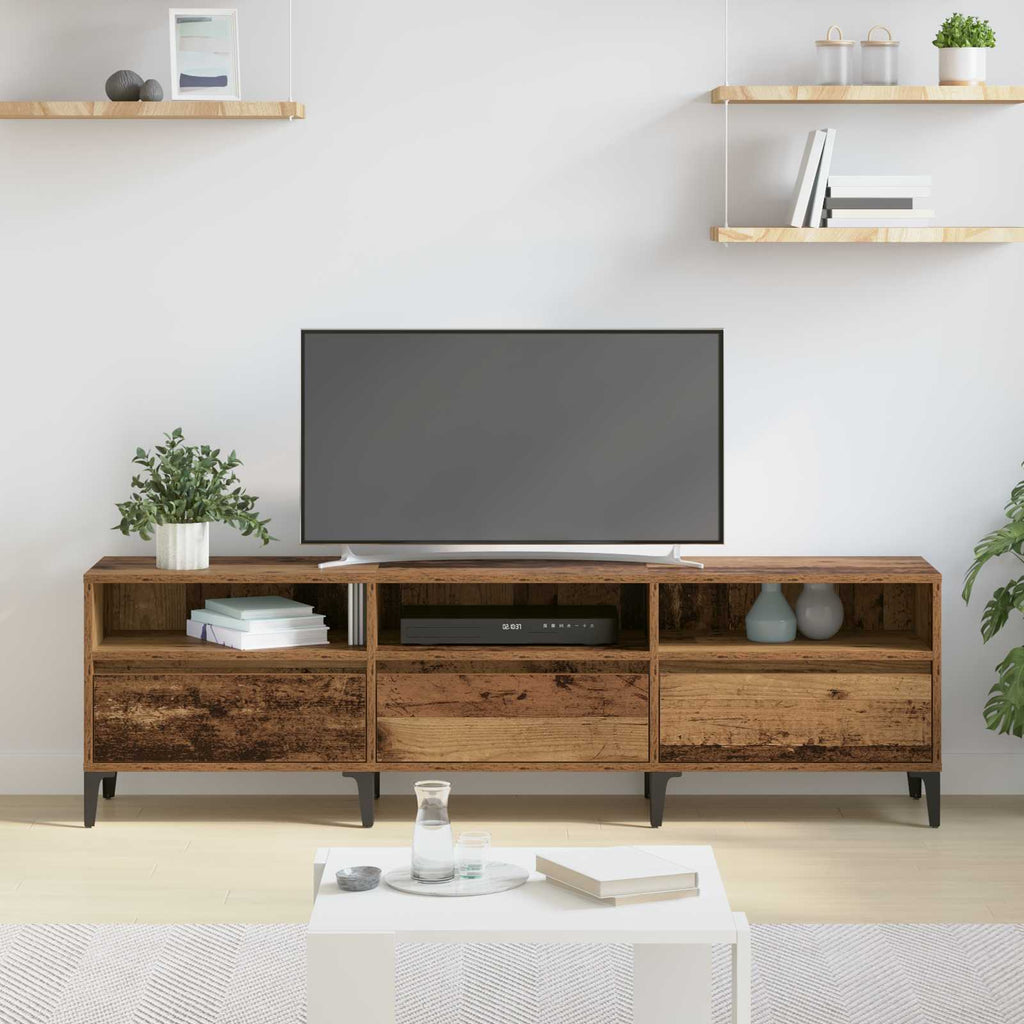 vidaXL TV-Schränk Altholz 150 x 30 x 45 cm Verbundholz und Eisen