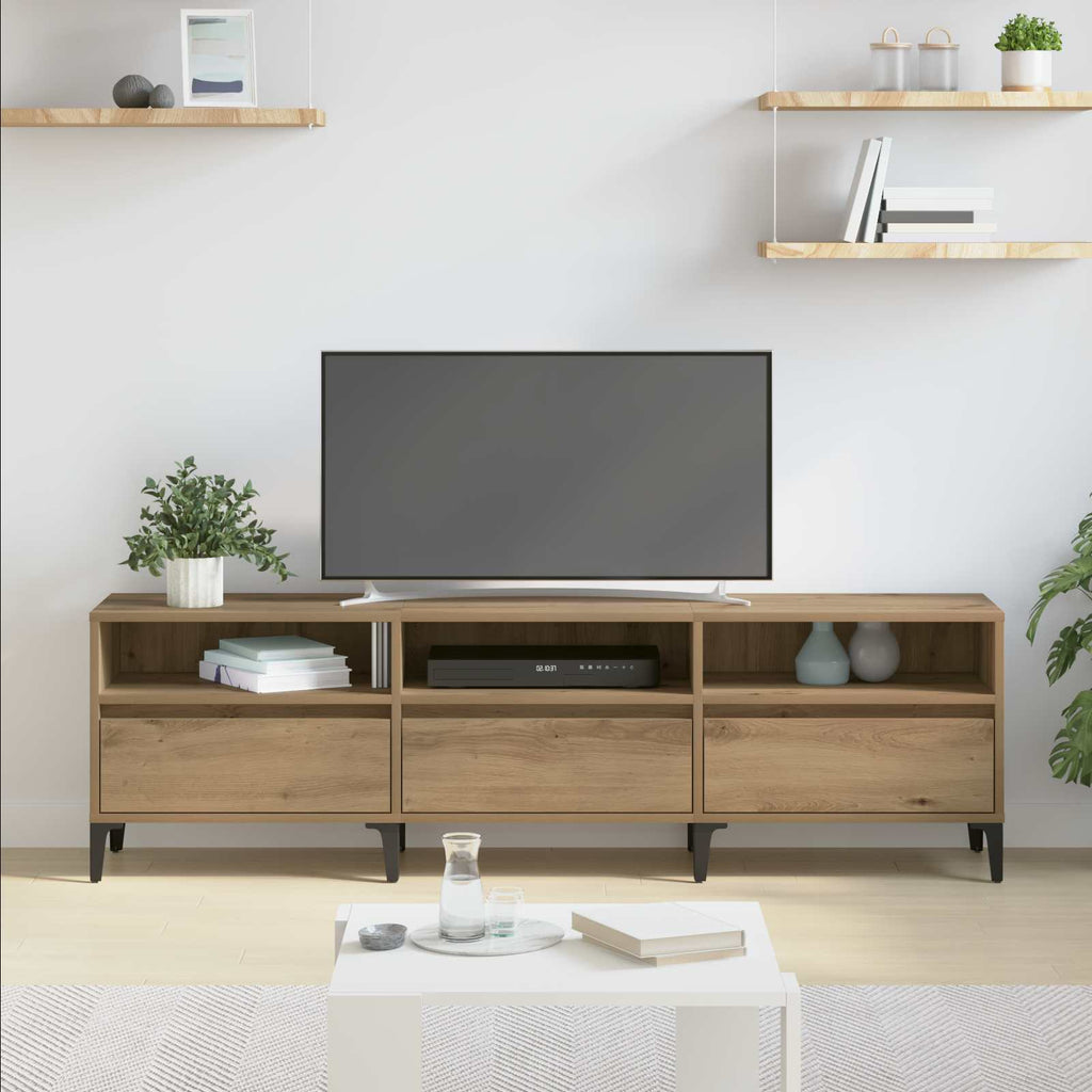 vidaXL TV-Schränk Artisan-Eiche 150 x 30 x 45 cm Verbundholz und Eisen