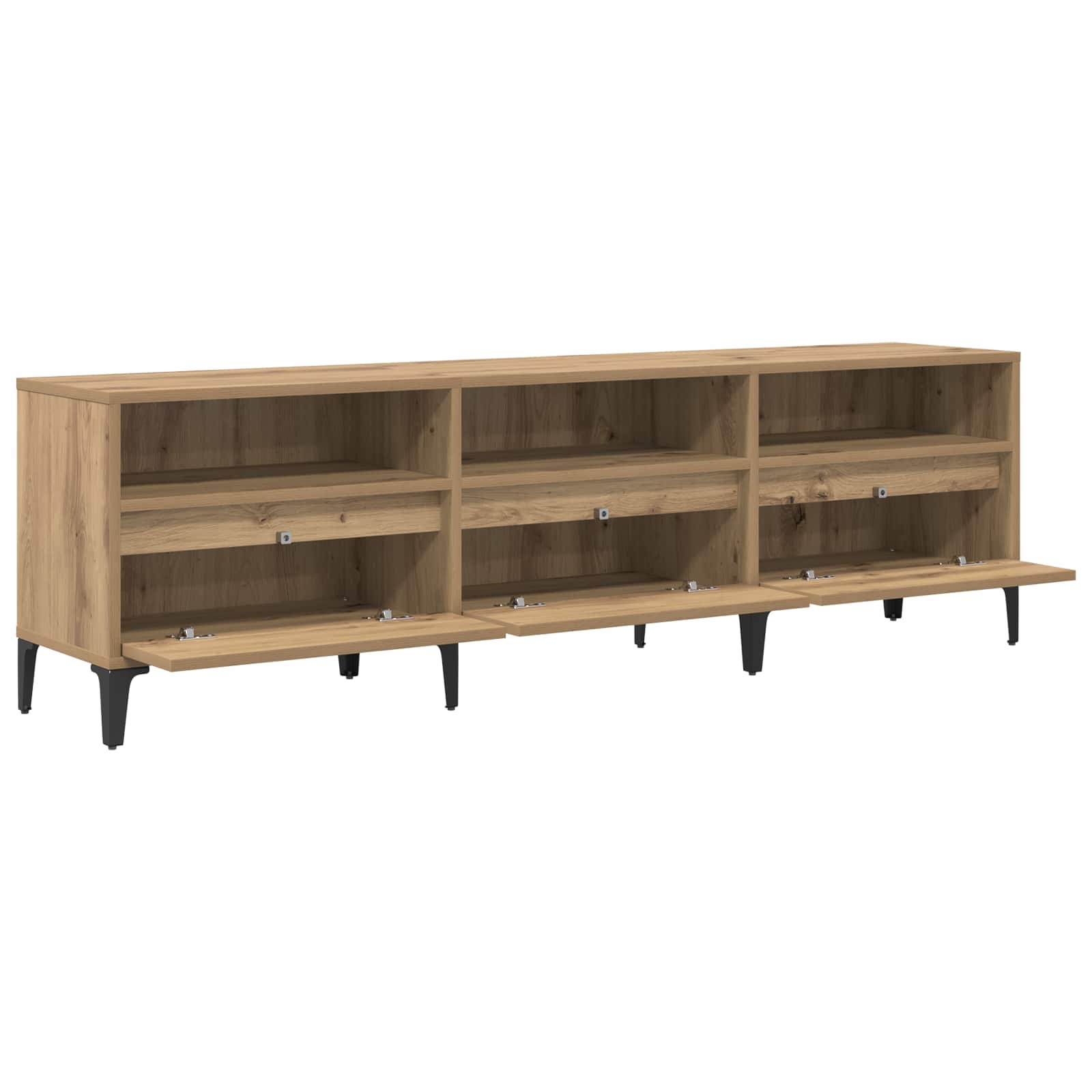 vidaXL TV-Schränk Artisan-Eiche 150 x 30 x 45 cm Verbundholz und Eisen