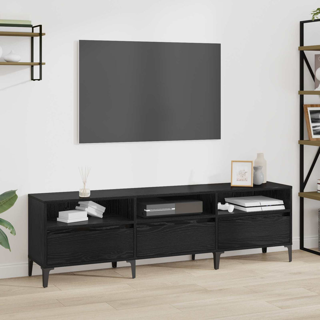 vidaXL TV-Schränk mit Schubladen Schwarz Eichen-Optik 150 x 30 x 45 cm