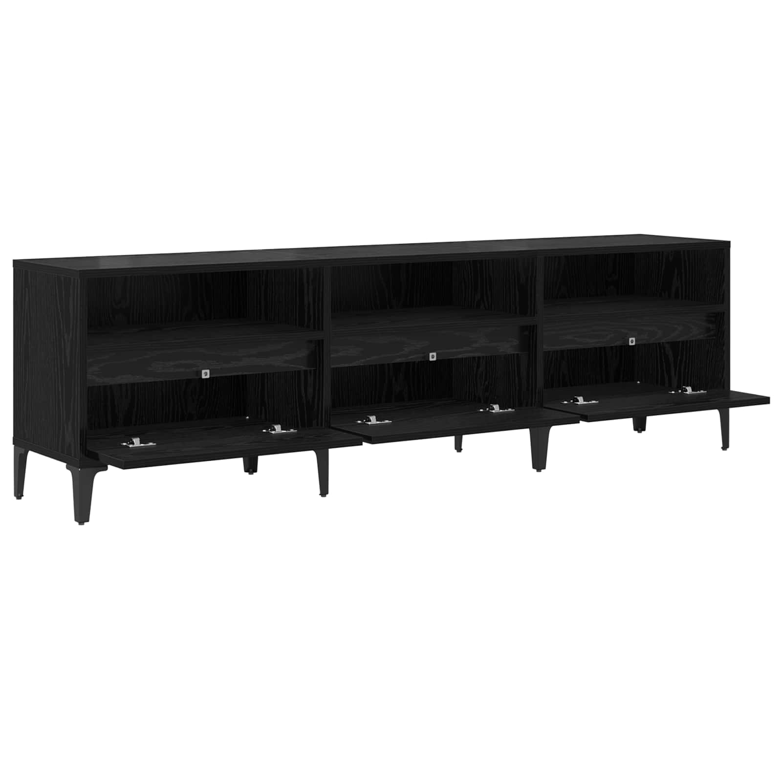 vidaXL TV-Schränk mit Schubladen Schwarz Eichen-Optik 150 x 30 x 45 cm