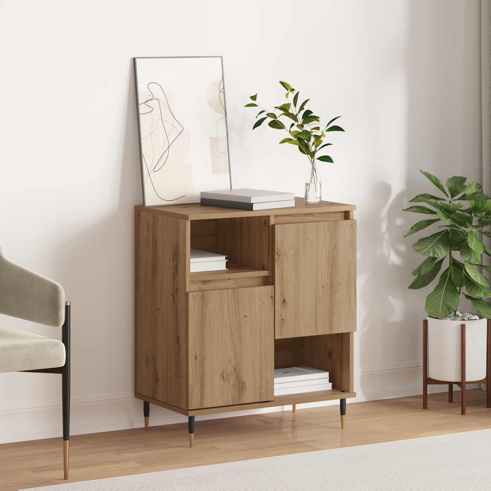 vidaXL Sideboard Artisan-Eiche 60 x 35 x 70 cm