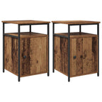 vidaXL Nachttisch mit Schubladen 2 pcs Altholz Holzwerkstoff