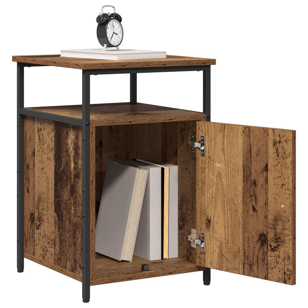 vidaXL Nachttisch mit Schubladen 2 pcs Altholz Holzwerkstoff