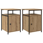 vidaXL Nachttisch mit Schubladen 2 pcs Artisan-Eiche Holzwerkstoff