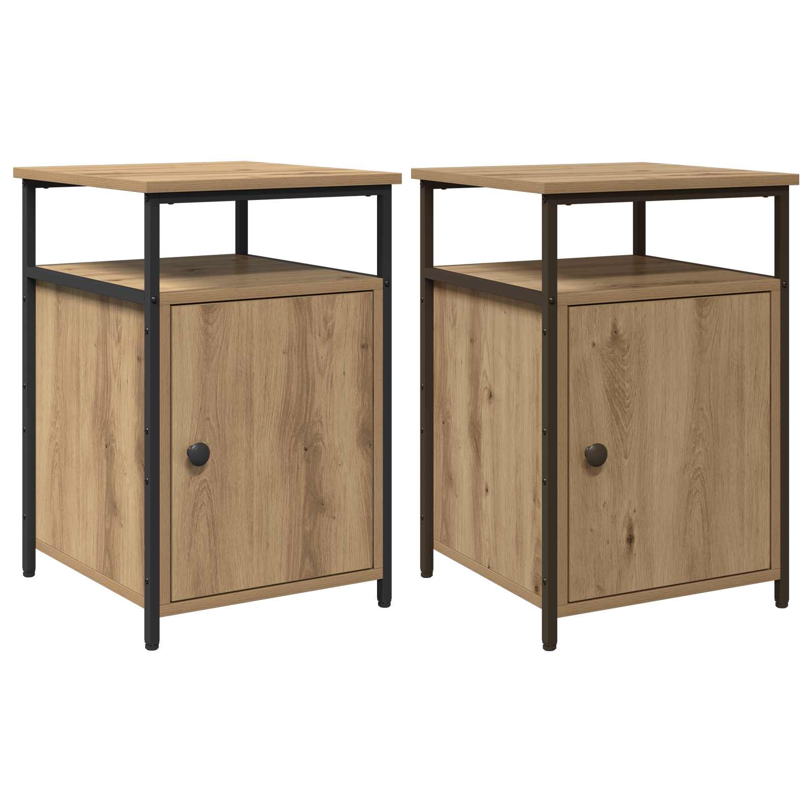 vidaXL Nachttisch mit Schubladen 2 pcs Artisan-Eiche Holzwerkstoff