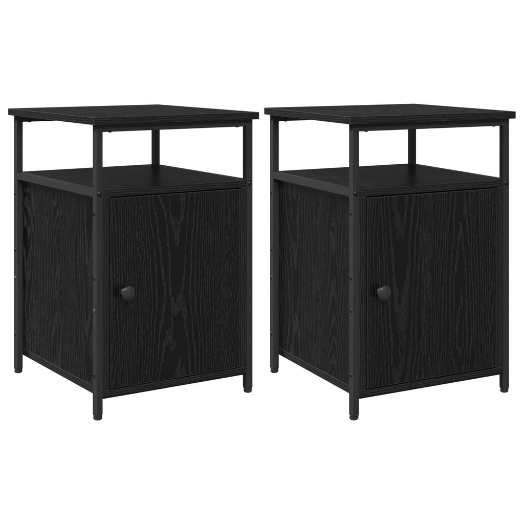 vidaXL Nachttisch 2 pcs Schwarz Eichen-Optik Holzwerkstoff