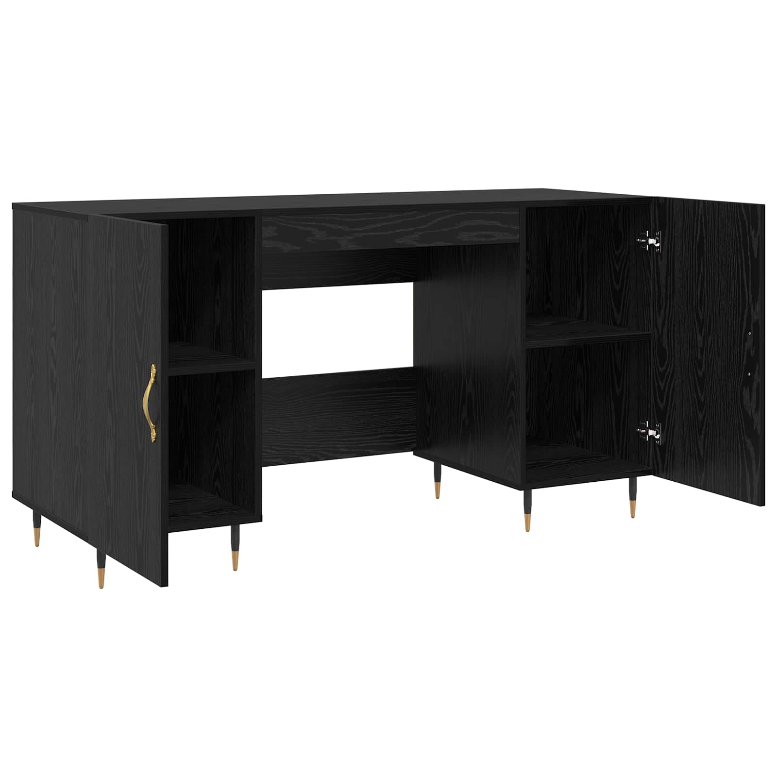 vidaXL Schreibtisch mit Regal Schwarz Eichen-Optik 140 x 50 x 75 cm