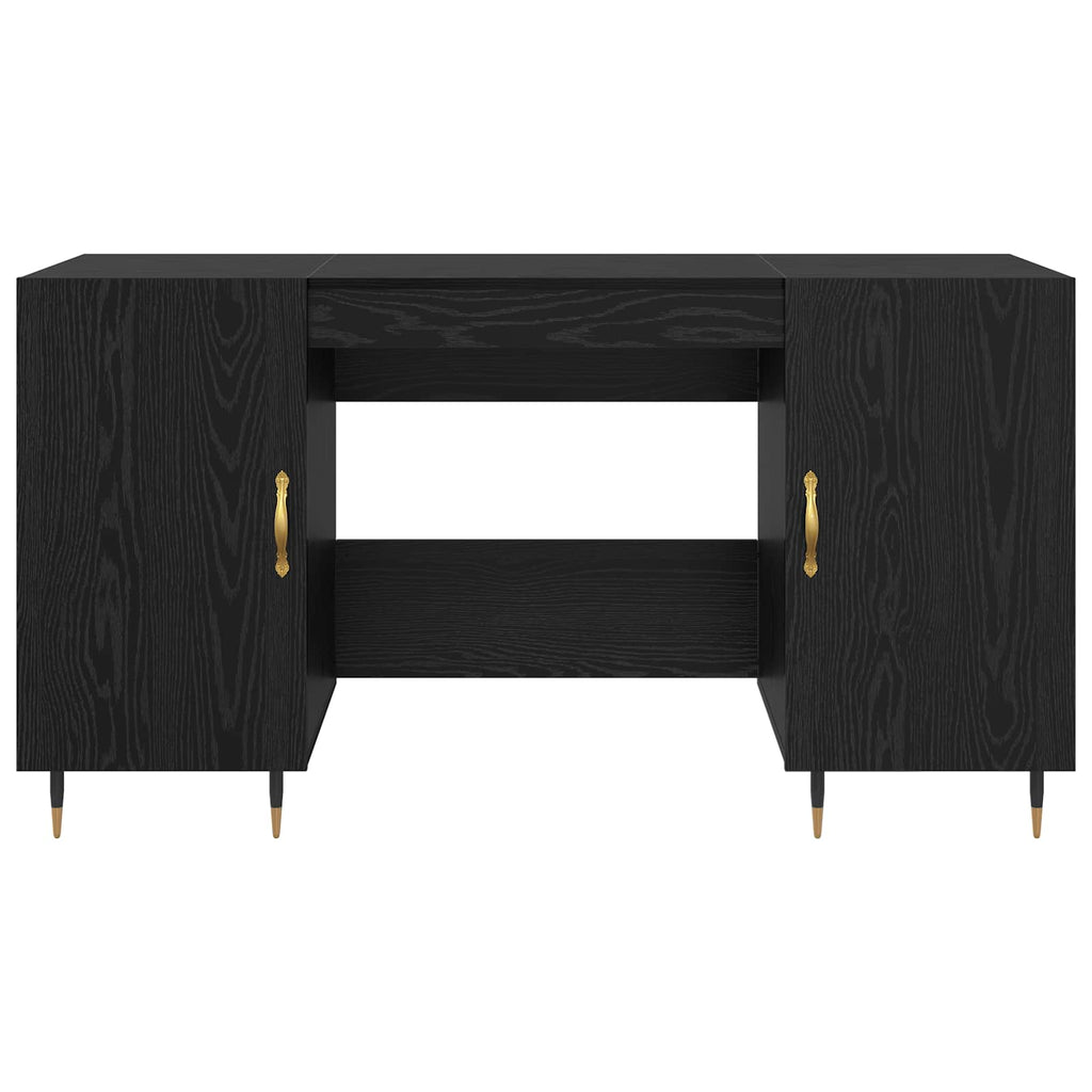 vidaXL Schreibtisch mit Regal Schwarz Eichen-Optik 140 x 50 x 75 cm