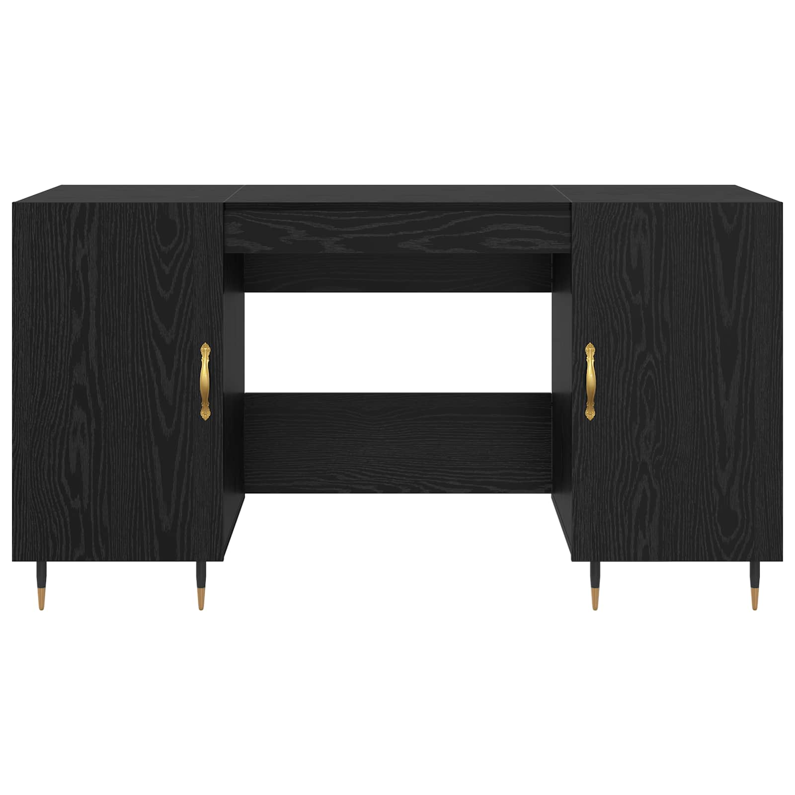 vidaXL Schreibtisch mit Regal Schwarz Eichen-Optik 140 x 50 x 75 cm
