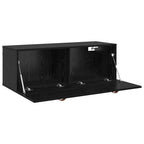 vidaXL Wandschrank Schwarz Eichen-Optik 100 x 36,5 x 35 cm