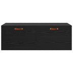 vidaXL Wandschrank Schwarz Eichen-Optik 100 x 36,5 x 35 cm