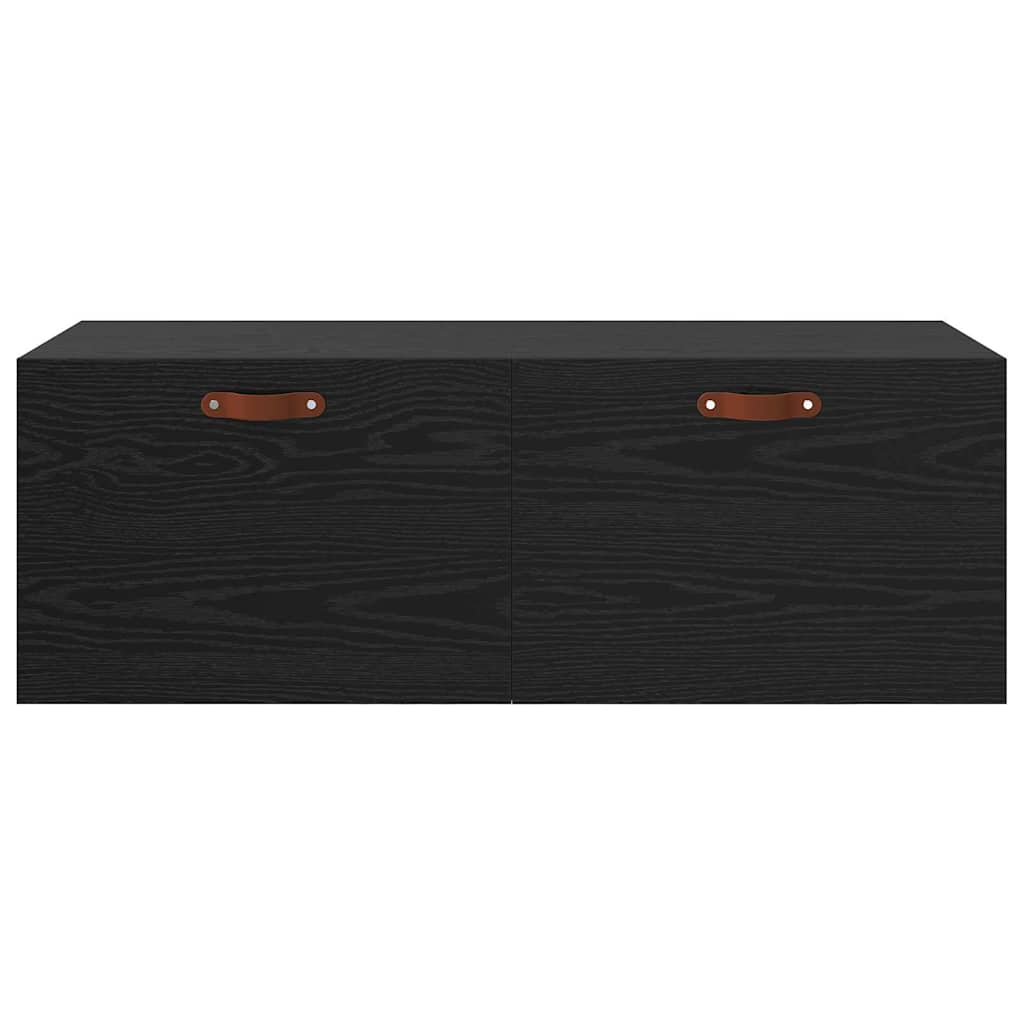 vidaXL Wandschrank Schwarz Eichen-Optik 100 x 36,5 x 35 cm