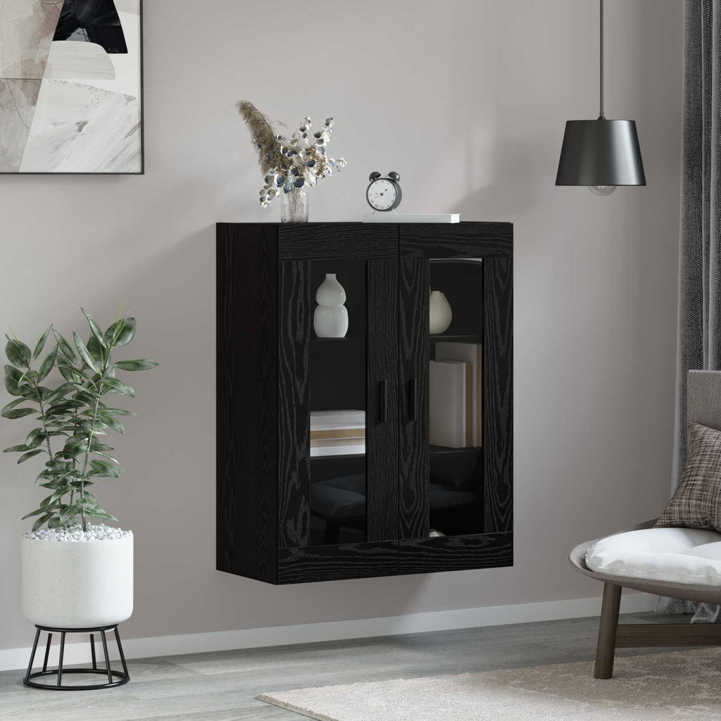 vidaXL Wandschrank Schwarz 69,5 x 34 x 90 cm Holzwerkstoff