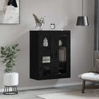 vidaXL Wandschrank Schwarz 69,5 x 34 x 90 cm Holzwerkstoff