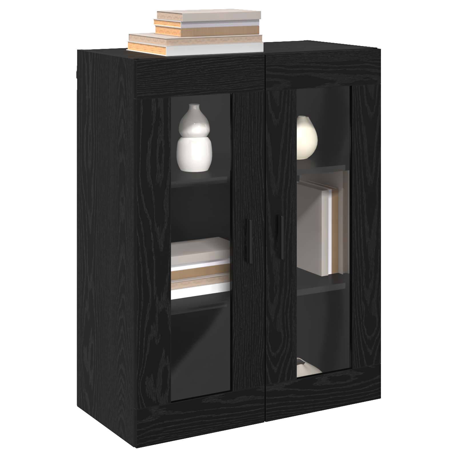 vidaXL Wandschrank Schwarz 69,5 x 34 x 90 cm Holzwerkstoff