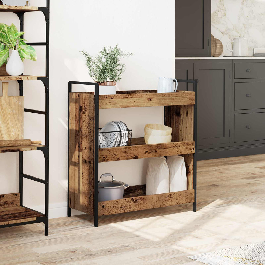 vidaXL Küchentrolley Altholz 70 x 30 x 82 cm Holzwerkstoff