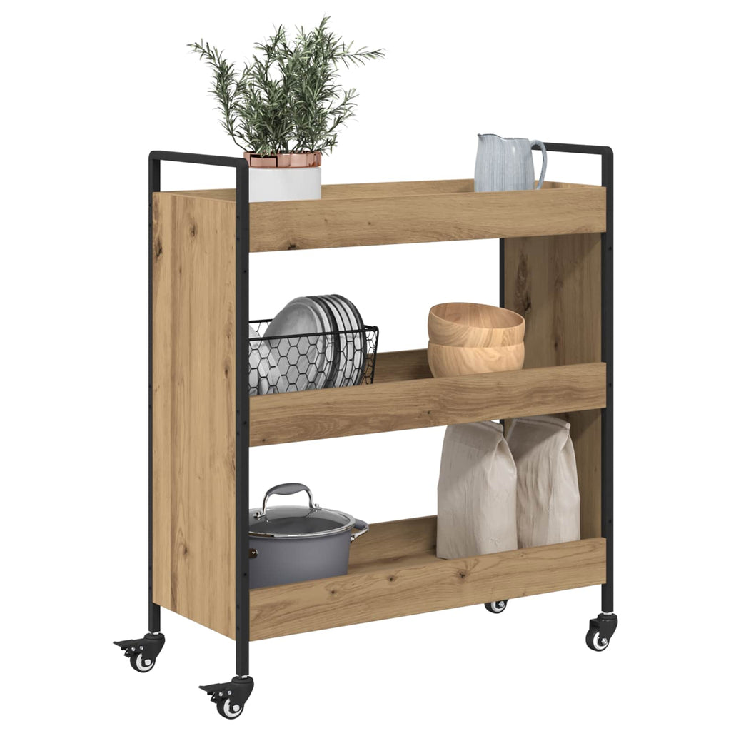 vidaXL Küchentrolley Artisan-Eiche 70 x 30 x 82 cm Holzwerkstoff