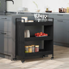 vidaXL Küchentrolley Schwarz Eichen-Optik 70 x 30 x 82 cm