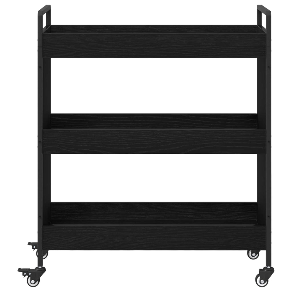 vidaXL Küchentrolley Schwarz Eichen-Optik 70 x 30 x 82 cm