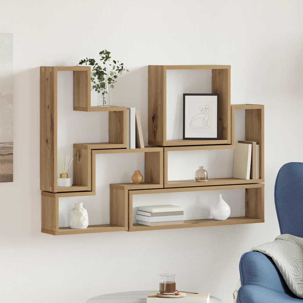 vidaXL Wandregal Wandmontiert Artisan-Eiche 96 x 12 x 64 cm