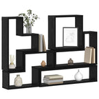 vidaXL Wandregal Wandmontiert Schwarz Eichen-Optik 96 x 12 x 64 cm