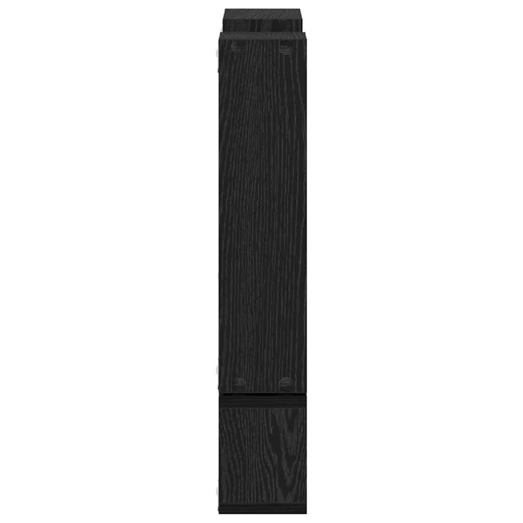 vidaXL Wandregal Wandmontiert Schwarz Eichen-Optik 96 x 12 x 64 cm