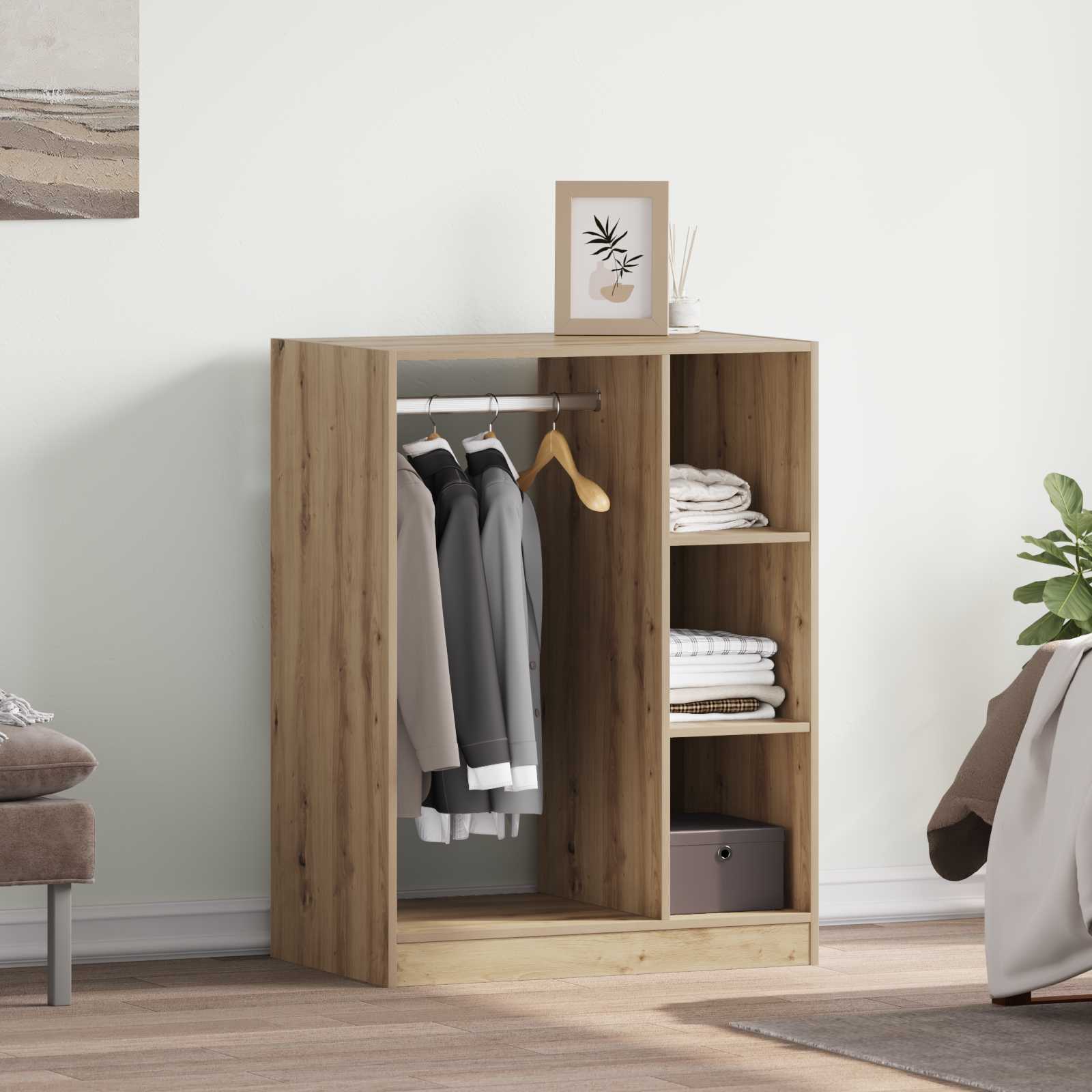 vidaXL Kleiderschrank mit Regal Artisan-Eiche 77 x 48 x 102 cm