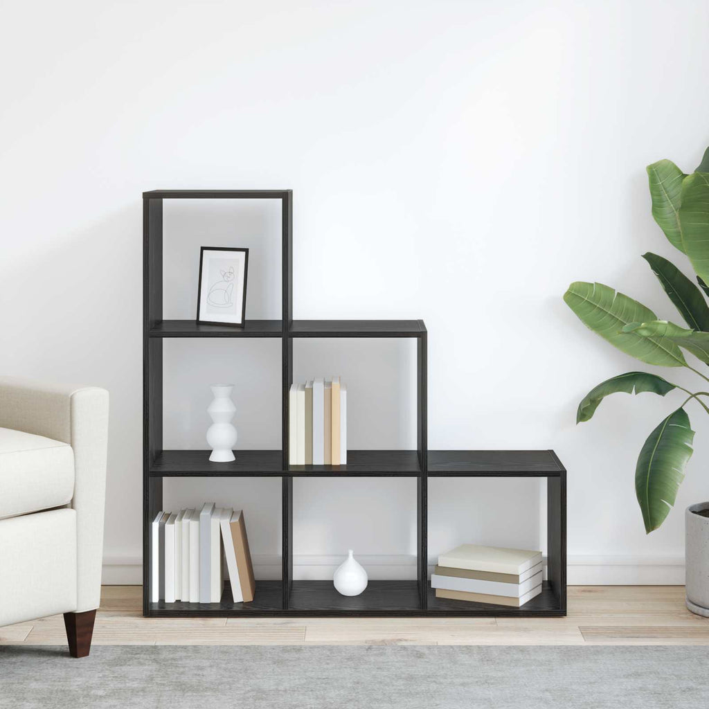 vidaXL Raumteiler Bücherregal Schwarz Eichen-Optik 99 x 29 x 99 cm