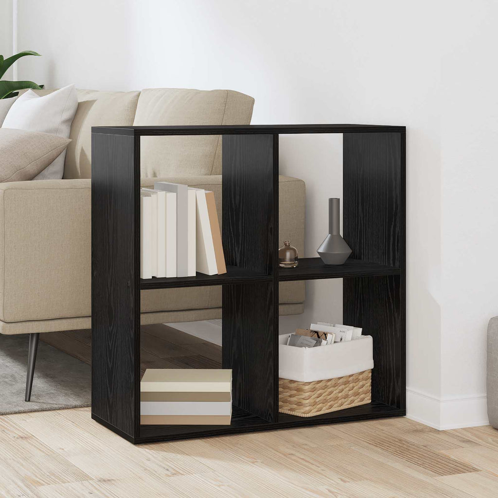 vidaXL Bücherregal Schwarz Eichen-Optik 69,5 x 29 x 69,5 cm