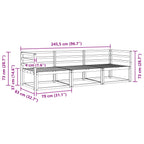 vidaXL Outdoor-Sofagarnitur 3 pcs Weiß 245,5 x 83 x 73 cm