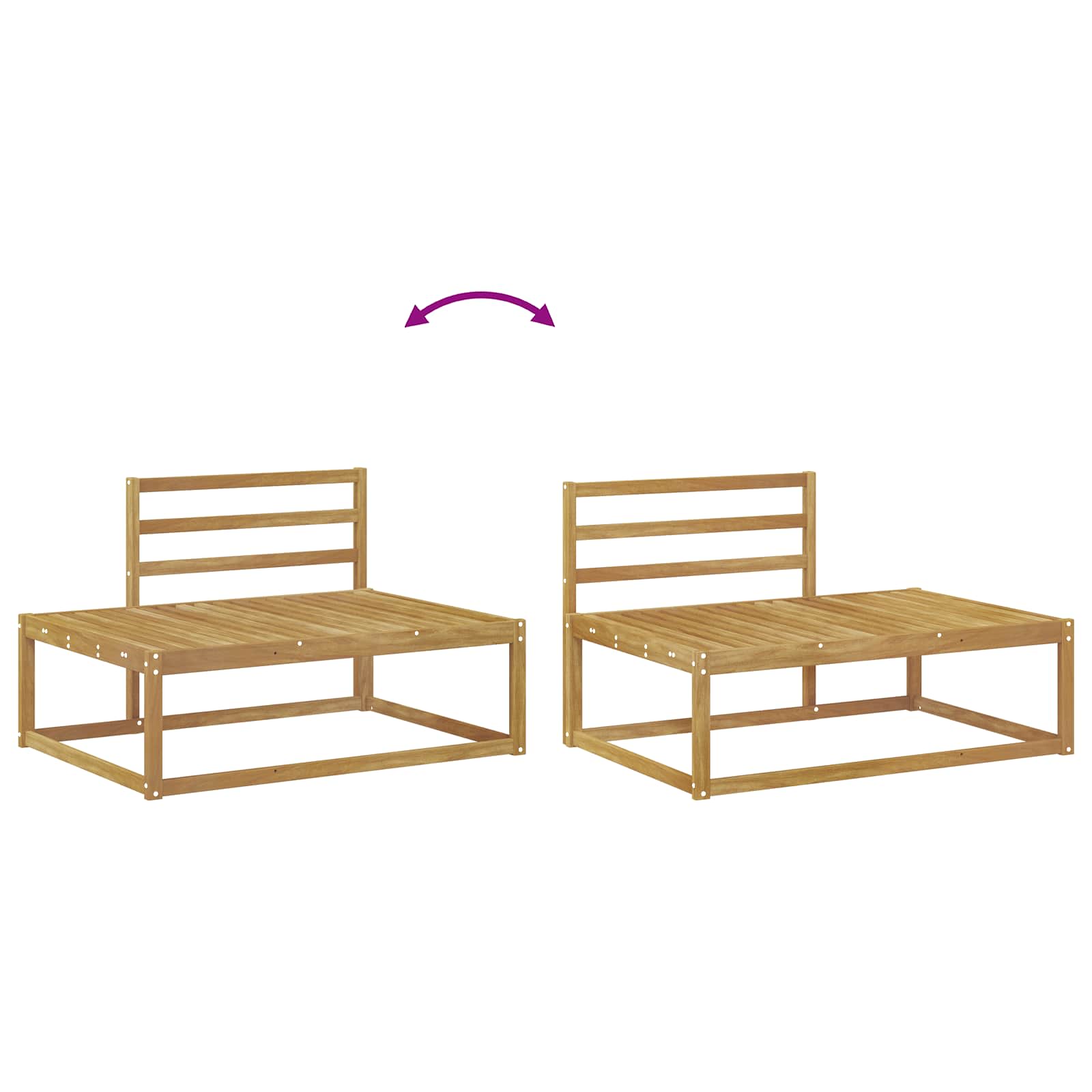 vidaXL Outdoor-Sofagarnitur Weiß 230,5 x 83 x 73 cm Massivholz Akazie
