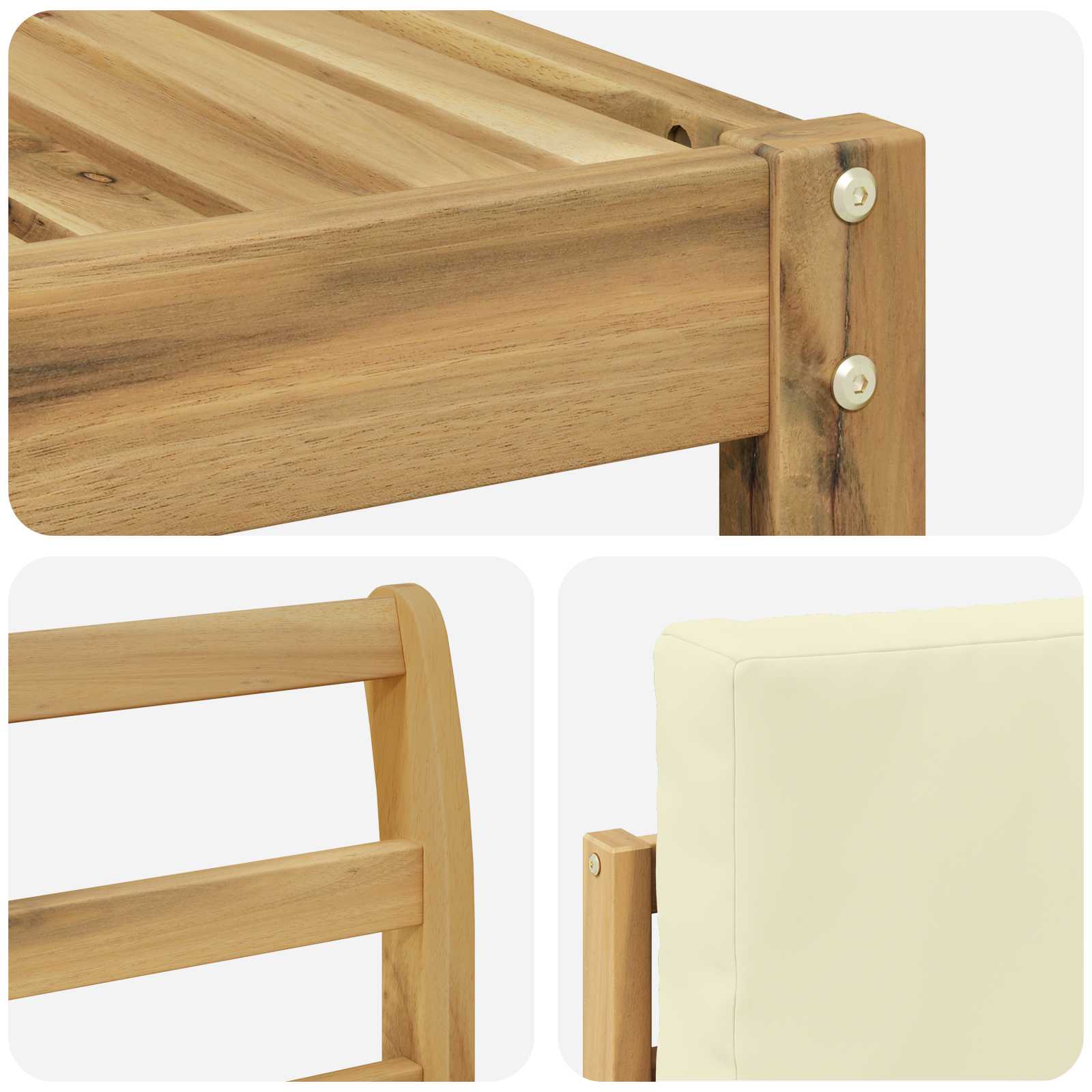vidaXL Outdoor-Sofagarnitur mit Kissen 5 pcs Massivholz Akazie