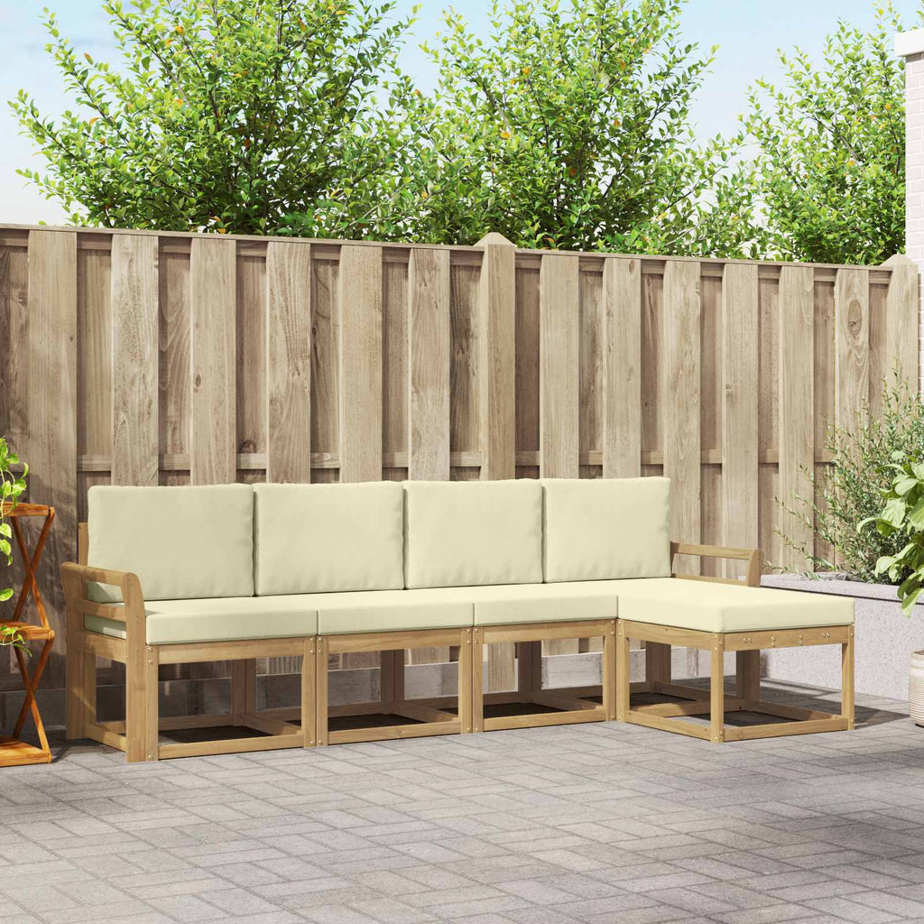 vidaXL Outdoor-Sofagarnitur mit Kissen 5 pcs Massivholz Akazie