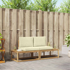 vidaXL Outdoor-Sofagarnitur mit Kissen 2 pcs Weiß und Creme Polyester